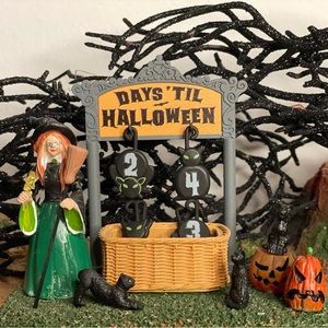 Lemax Spooky Town Halloween Witch Black Cat Countdown
